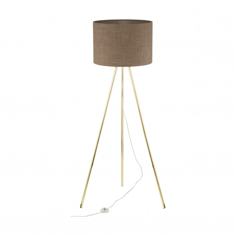 Lampa Umberto 160cm | Złoty Trójnóg, Brązowy Abażur | TK Lighting