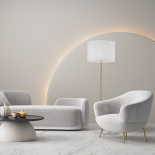 Lampa podłogowa z abażurem Umberto 160cm biały / złoty TK Lighting