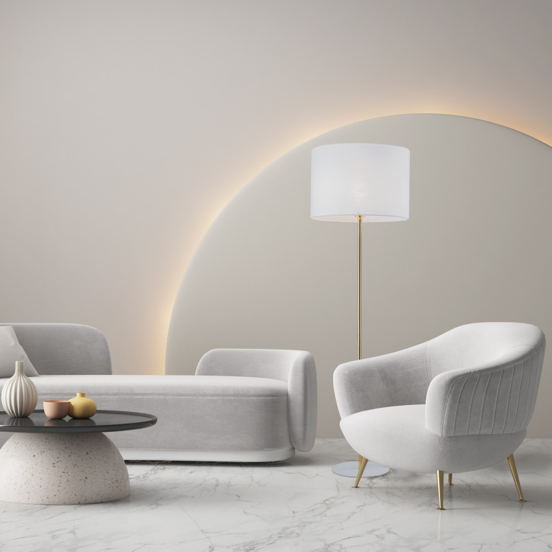 Lampa podłogowa biało-złota Umberto 160cm | TK Lighting