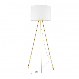 Lampa Umberto 160cm - Złoty Trójnóg, Biały Abażur | TK Lighting