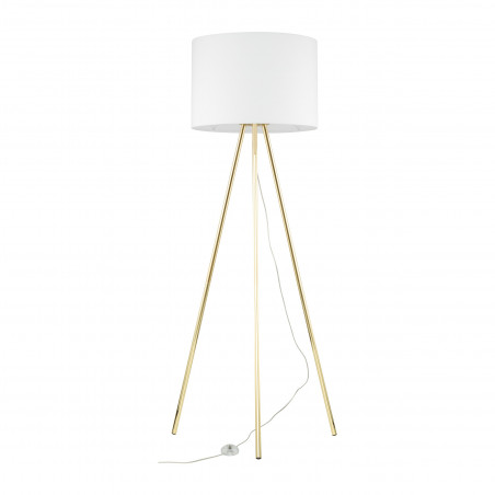 Lampa Umberto 160cm - Złoty Trójnóg, Biały Abażur | TK Lighting