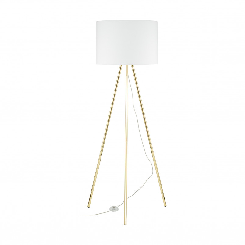 Lampa Umberto 160cm - Złoty Trójnóg, Biały Abażur | TK Lighting