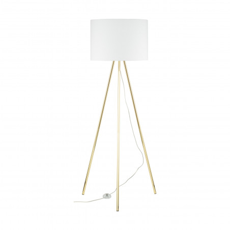 Lampa Umberto 160cm - Złoty Trójnóg, Biały Abażur | TK Lighting