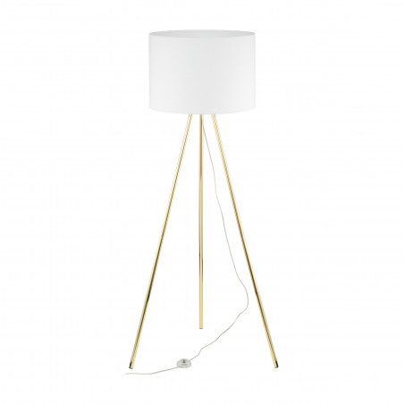 Lampa Umberto 160cm - Złoty Trójnóg, Biały Abażur | TK Lighting