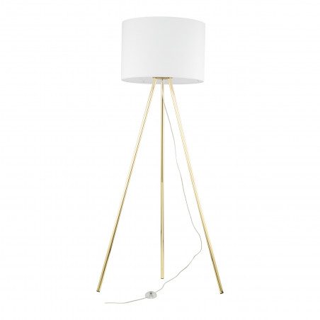 Lampa Umberto 160cm - Złoty Trójnóg, Biały Abażur | TK Lighting