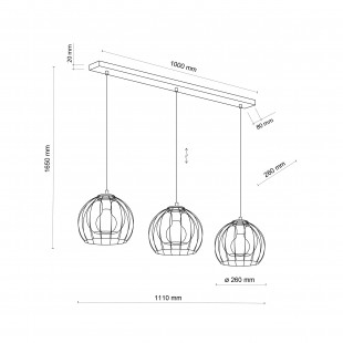 Lampa wisząca Universo czarna TK Lighting - nowoczesny design