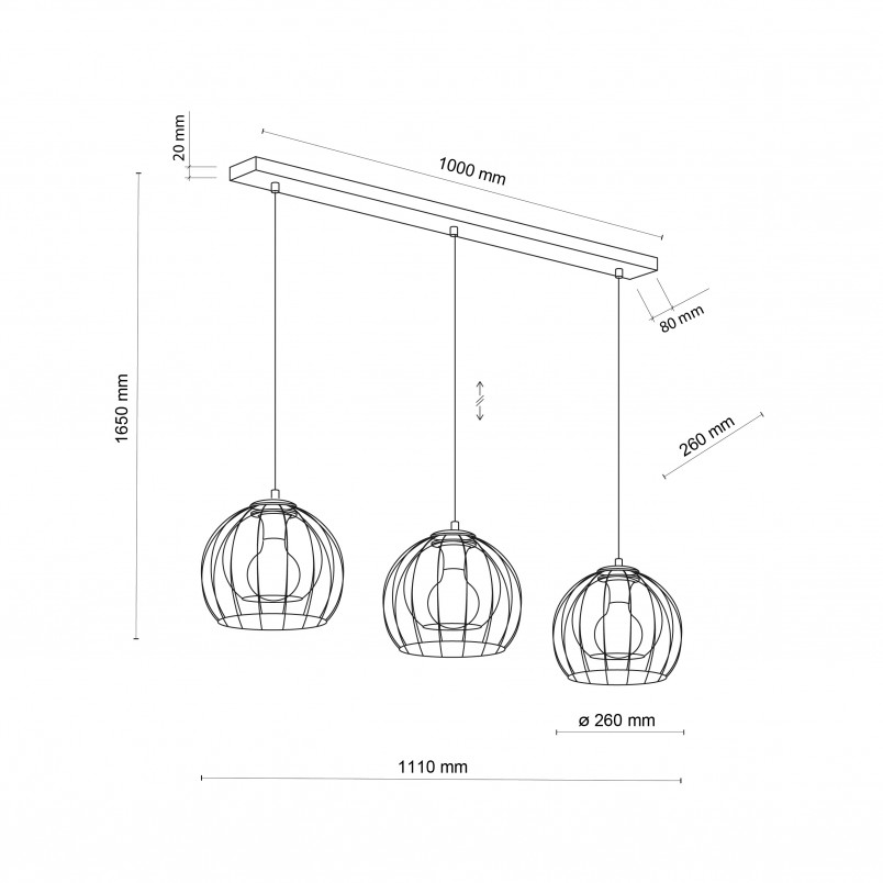 Lampa wisząca Universo czarna TK Lighting - nowoczesny design