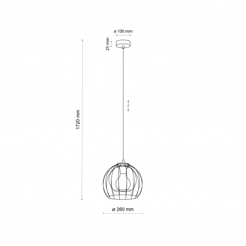 Lampa wisząca Universo czarna - TK Lighting | Nowoczesny design