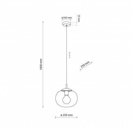 Lampa Wisząca Szklana Vibe - TK Lighting | Grafitowa, 25cm