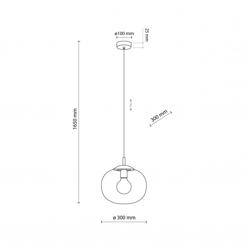 Lampa wisząca szklana Vibe 30cm topaz TK Lighting | Kup teraz!