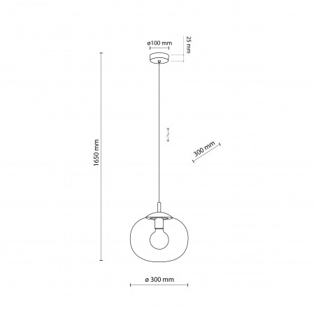 Lampa wisząca szklana Vibe 30cm topaz TK Lighting | Kup teraz!