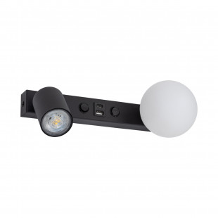 Kinkiet szklany z lampką i USB | TK Lighting - Nowoczesne oświetlenie
