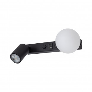 Kinkiet szklany z lampką i USB | TK Lighting - Nowoczesne oświetlenie