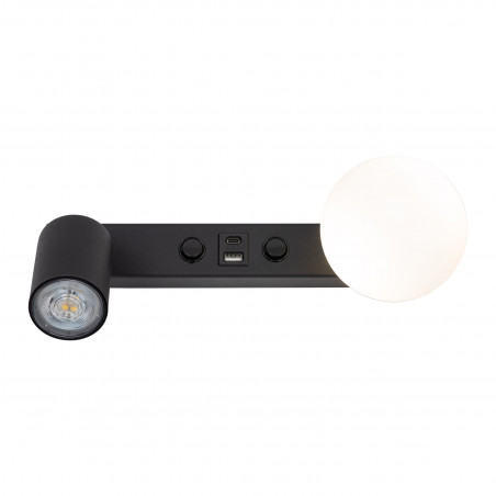 Kinkiet szklany z lampką i USB | TK Lighting - Nowoczesne oświetlenie