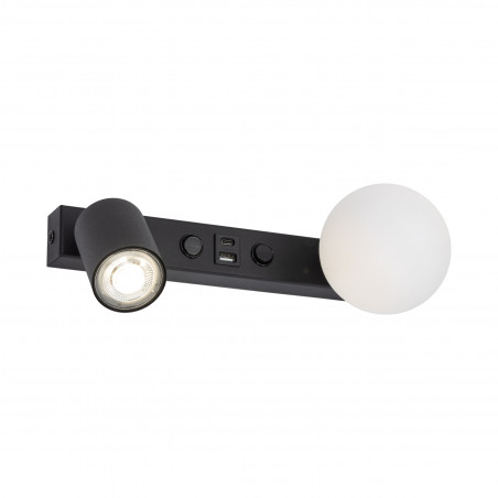 Kinkiet szklany z lampką i USB | TK Lighting - Nowoczesne oświetlenie
