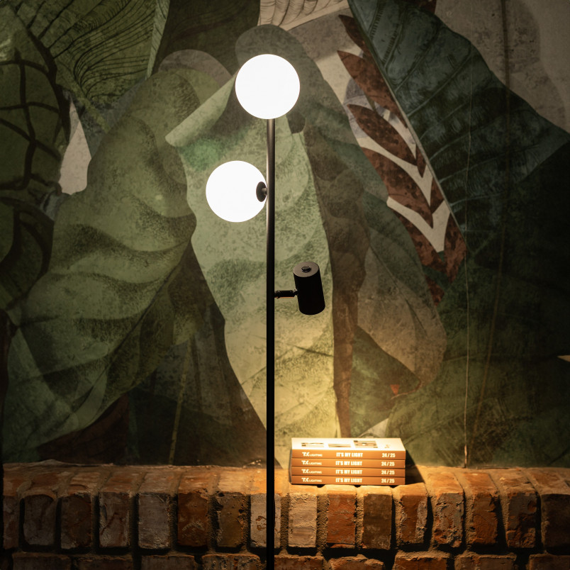 Lampa podłogowa Vox | 2 szklane kule | TK Lighting