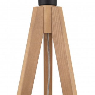 Lampa podłogowa czarna na trójnogu drewnianym | TK Lighting