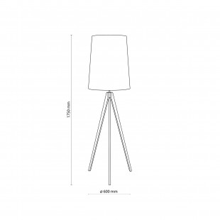 Lampa podłogowa czarna na trójnogu drewnianym | TK Lighting