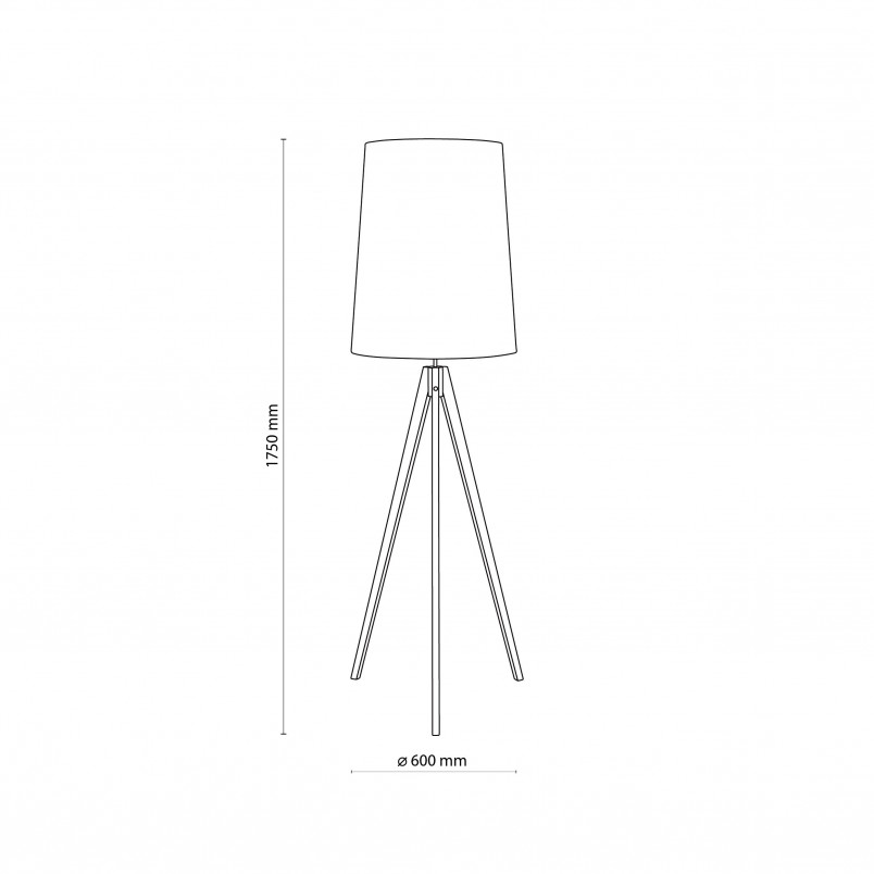 Lampa podłogowa czarna na trójnogu drewnianym | TK Lighting