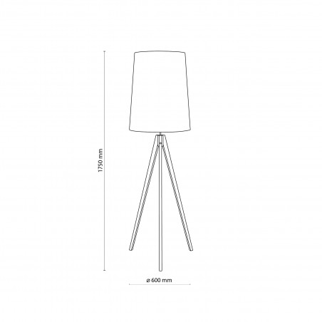 Lampa podłogowa czarna na trójnogu drewnianym | TK Lighting
