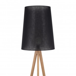 Lampa podłogowa czarna na trójnogu drewnianym | TK Lighting