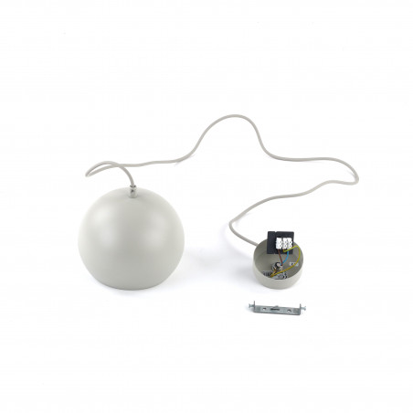 Lampa wisząca Zoe - beżowa kula metalowa | TK Lighting