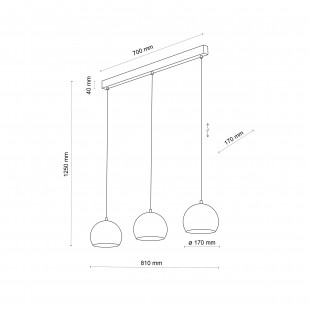 Lampa wisząca Zoe czarna - TK Lighting | 81cm