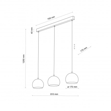 Lampa wisząca Zoe czarna - TK Lighting | 81cm