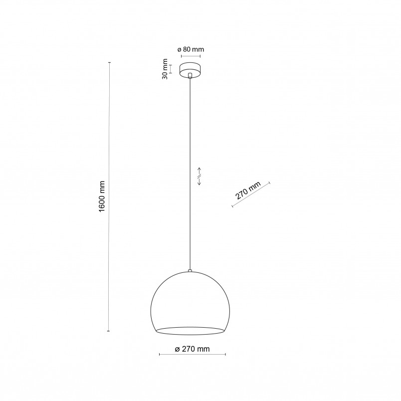 Lampa wisząca Zoe - Brązowa kula metalowa | TK Lighting