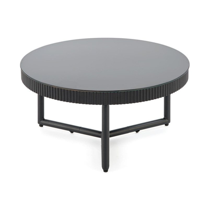 Stolik szklany okrągły Cosmo 60cm czarny | Halmar