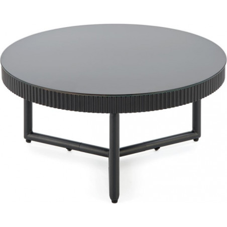 Stolik szklany okrągły Cosmo 60cm czarny | Halmar