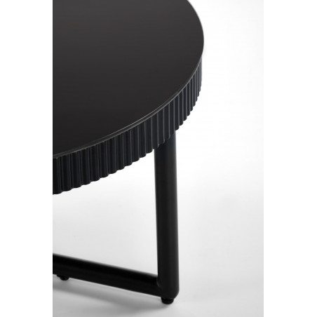 Stolik szklany okrągły Cosmo 60cm czarny | Halmar