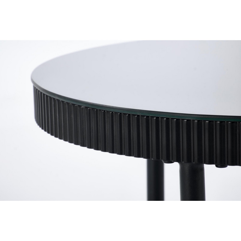 Stolik szklany okrągły Cosmo 60cm czarny | Halmar