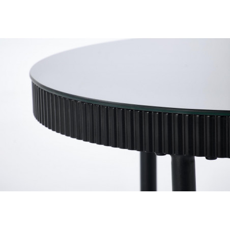 Stolik szklany okrągły Cosmo 60cm czarny | Halmar