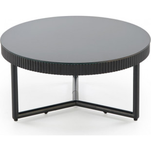 Stolik szklany okrągły Cosmo 60cm czarny | Halmar