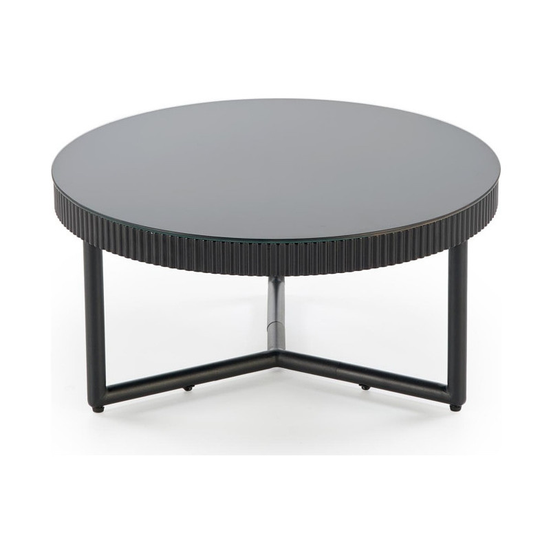 Stolik szklany okrągły Cosmo 60cm czarny | Halmar