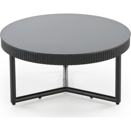 Stolik szklany okrągły Cosmo 60cm czarny | Halmar
