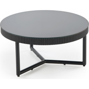 Stolik szklany okrągły Cosmo 60cm czarny | Halmar