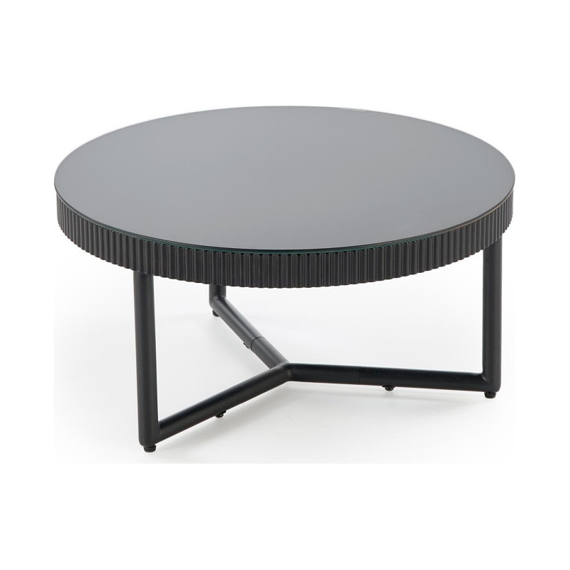 Stolik szklany okrągły Cosmo 60cm czarny | Halmar