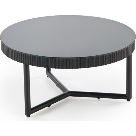 Stolik szklany okrągły Cosmo 60cm czarny | Halmar