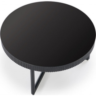 Stolik szklany okrągły Cosmo 60cm czarny | Halmar