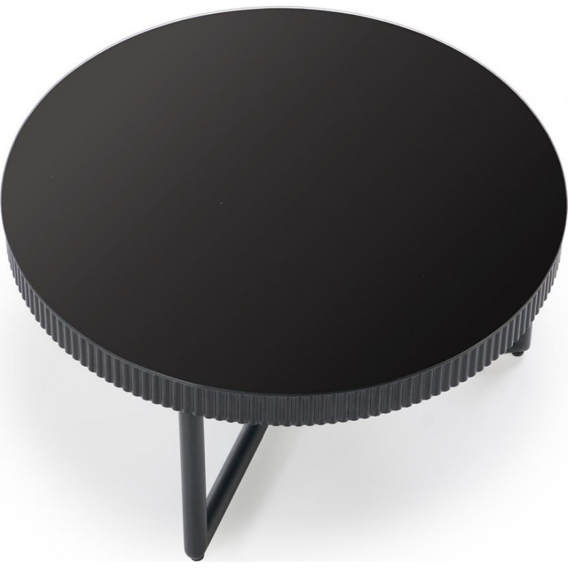 Stolik szklany okrągły Cosmo 60cm czarny | Halmar