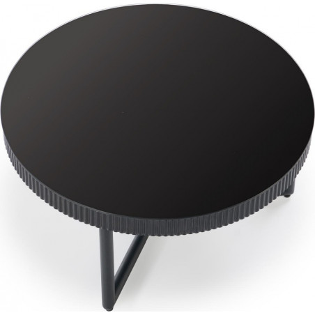 Stolik szklany okrągły Cosmo 60cm czarny | Halmar
