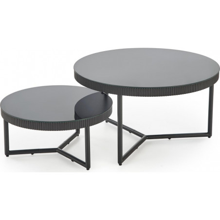 Stolik szklany okrągły Cosmo 60cm czarny | Halmar