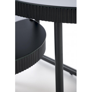 Stolik szklany okrągły Cosmo 60cm czarny | Halmar