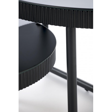 Stolik szklany okrągły Cosmo 60cm czarny | Halmar