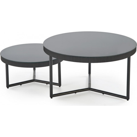 Stolik szklany okrągły Cosmo 60cm czarny | Halmar