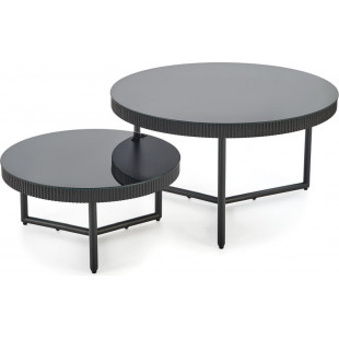 Stolik szklany okrągły Cosmo 60cm czarny | Halmar