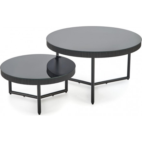 Stolik szklany okrągły Cosmo 60cm czarny | Halmar