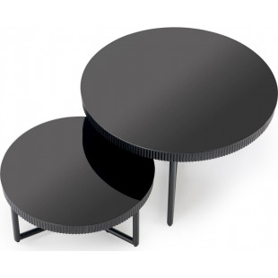 Stolik szklany okrągły Cosmo 60cm czarny | Halmar